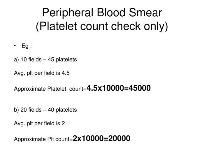 Platelet disorders estimate count formula platelets veteriankey